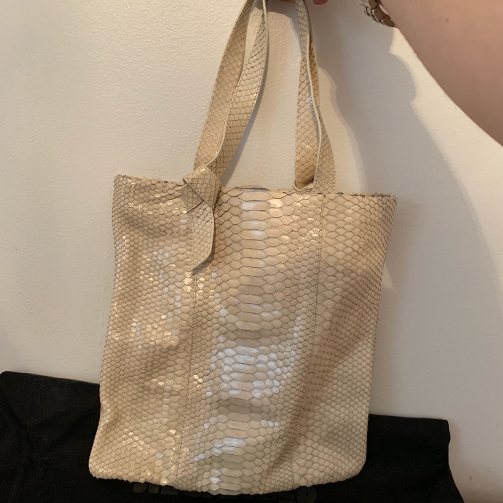 Ivory Python Jil Sander Mini Tote - image 1